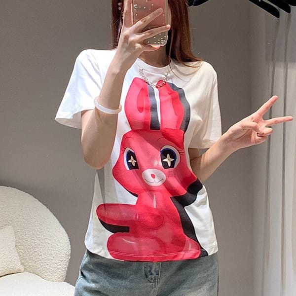 新デザインルイヴィトン スパンコールウサギTシャツ n級品 1AFV27